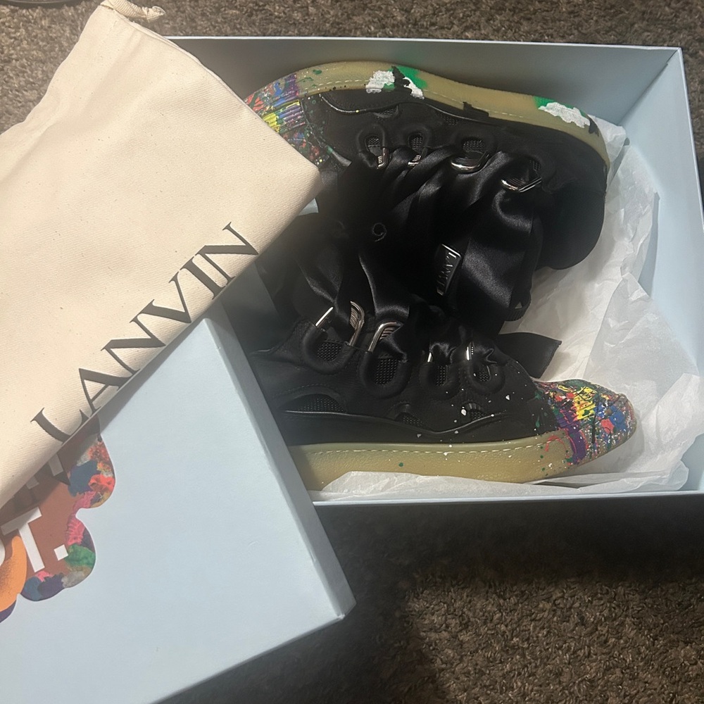 Lanvin Black and Multicolor Sneakers